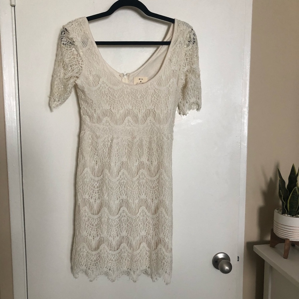 UO Urban Outfitters Textured Ivory Dress